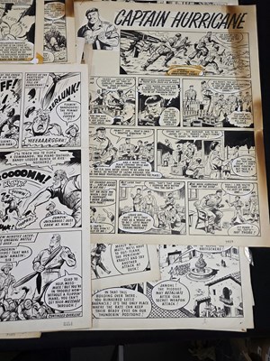 Lot 339 - CAPTAIN HURRICANE circa 30+ original comic...