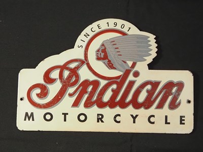 Lot 347 - An original vintage enamel 'Indian Motorcycle'...