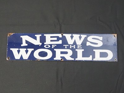 Lot 348 - A vintage enamel 'News of the World'...
