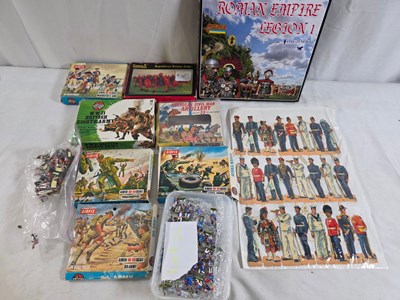 Lot 365 - A garrison of soldiers by AIRFIX and a sheet...