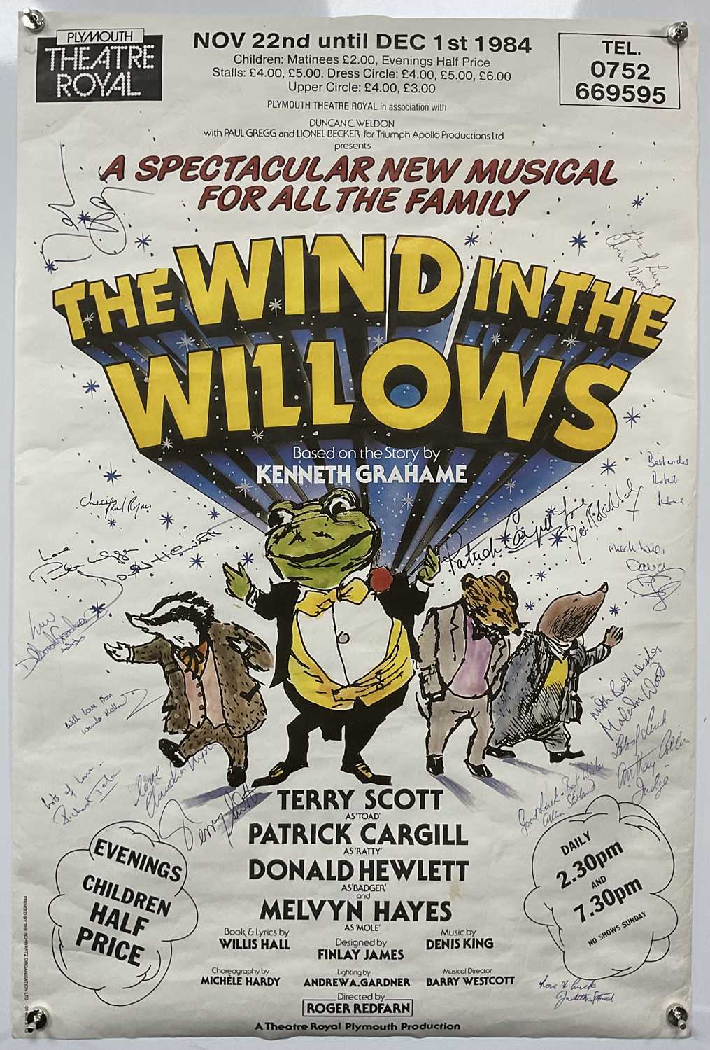 Lot 42 - WIND IN THE WILLOWS Theatre poster signed by...