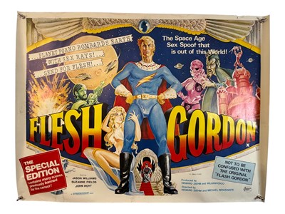 Lot 336 - FLESH GORDON (1974) UK Quad film, sci-fi sex...