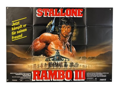 Lot 72 - RAMBO III (1988) UK Quad film poster with...