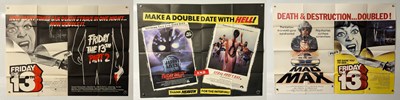 Lot 420 - A trio of FRIDAY 13TH double bill film posters...