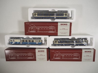 Lot 11 - BEMO HOm narrow gauge electric railcars, all...