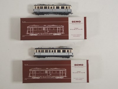 Lot 12 - BEMO HOm narrow gauge electric railcars, both...