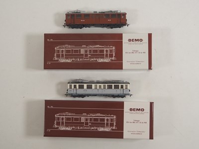 Lot 13 - BEMO HOm narrow gauge electric railcars, both...