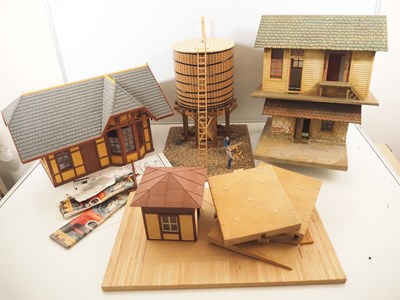 Lot 340 - A collection of G scale kit-built buildings,...