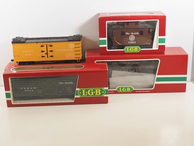 Lot 349 - A group of American Outline G scale wagons by...