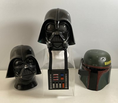 Lot 382 - A group of 3 Star Wars helmets for Boba Fett...