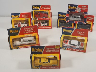 Lot 449 - DINKY Taxis and other vehicles in red/blue...