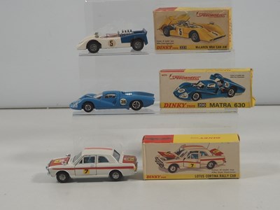 Lot 471 - DINKY - A group of three diecast sports cars...