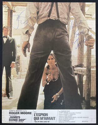 Lot 528 - JAMES BOND AUTOGRAPH - A French lobby card for...