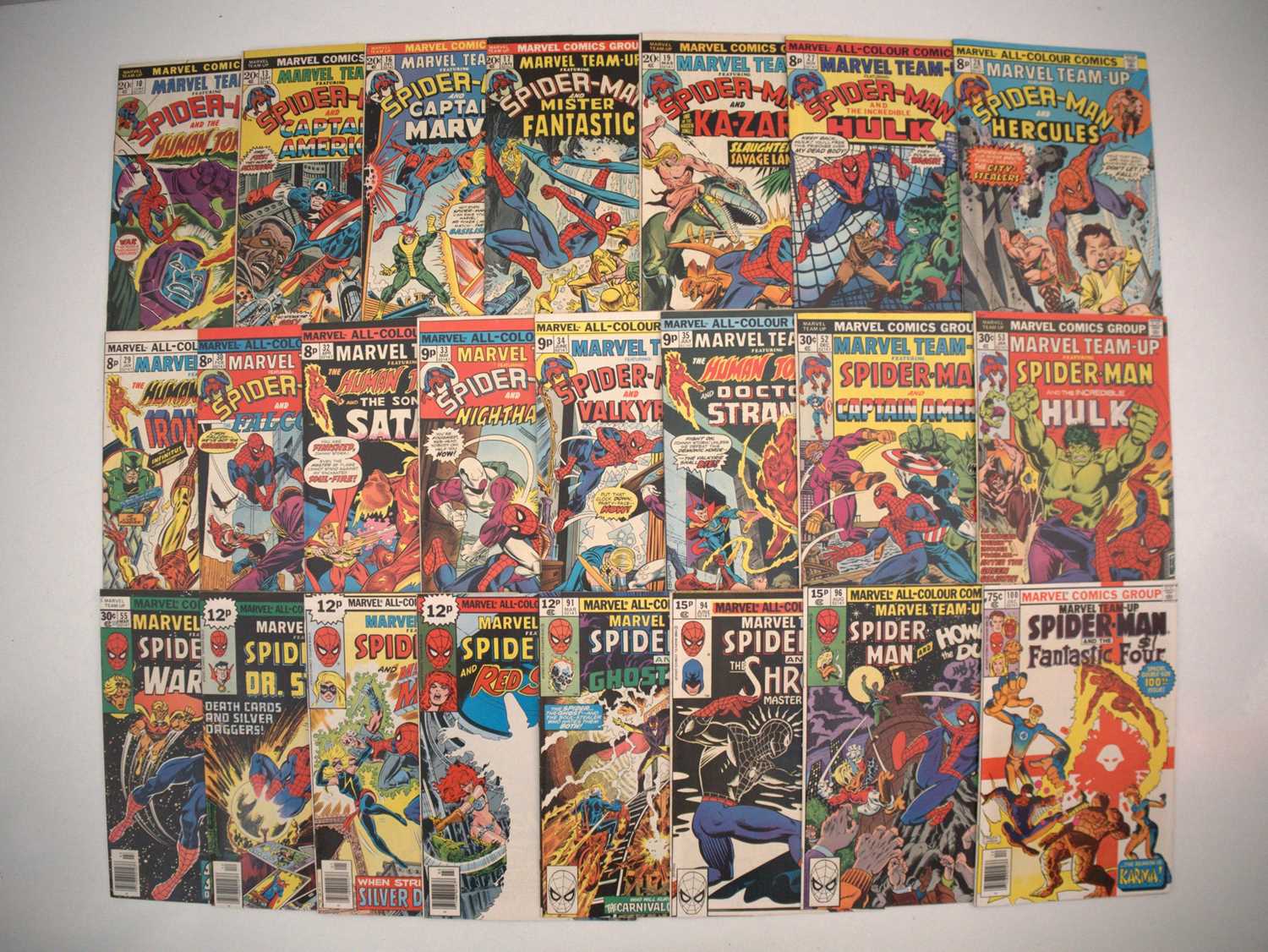 Lot 15 - MARVEL TEAM-UP #10, 13, 16-17, 19, 27-30,...