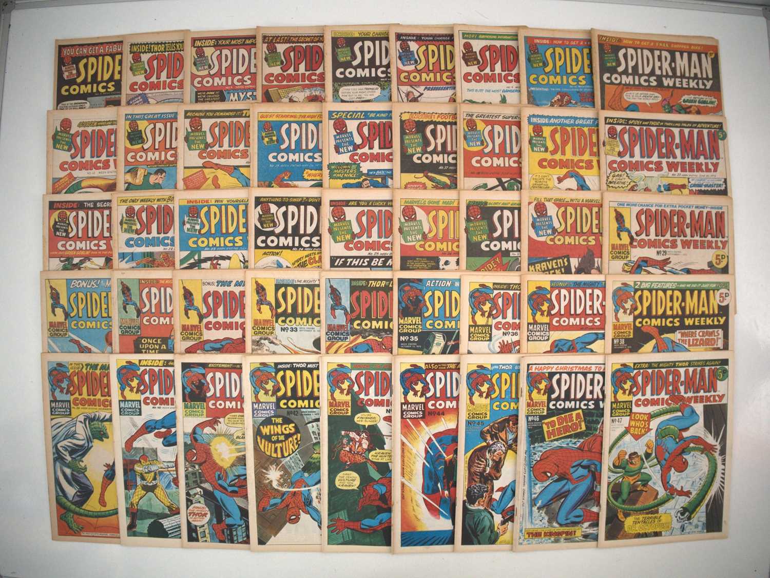 Lot 48 - SPIDER-MAN COMICS WEEKLY #3 to 47 (45 in Lot) -...