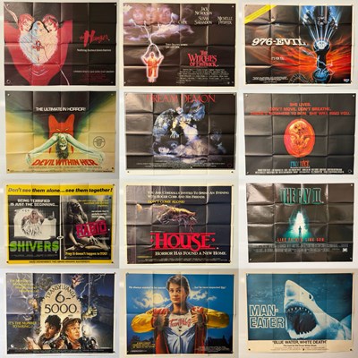 Lot 396 - A group of folded UK Quad Horror film posters...