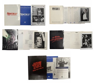 Lot 373 - A group of Horror film press packs comprising...
