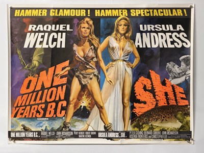 Lot 107 - ONE MILLION YEARS B.C. / SHE (1968) UK Quad...