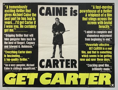 Lot 336 - GET CARTER (1971) UK Quad, reviews style film...