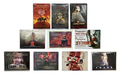 Lot 408 - A selection of 10 HORROR UK Quad and one...