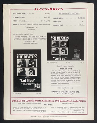 Lot 4 - LET IT BE (1970) Exhibitors Campaign book for...