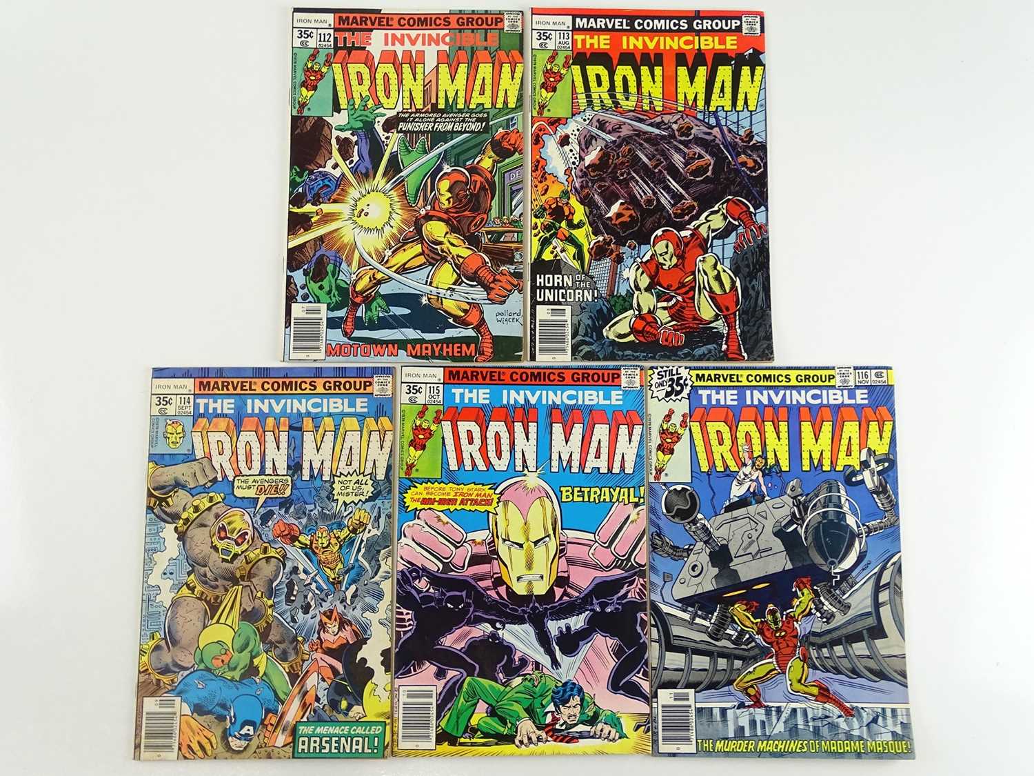 Lot 67 - IRON MAN #112, 113, 114, 115, 116 - (5 in Lot)...