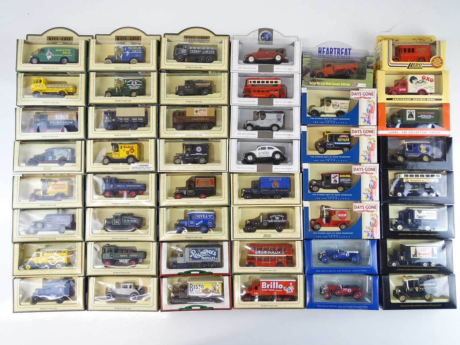Lot 28 - A large tray of diecast vans, buses etc mostly...