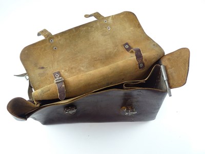 Lot 143 - A leather guard's bag/satchel - unmarked -...
