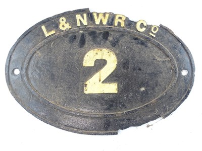 Lot 183 - A cast iron L&NWR bridge plate '2' (18" x 12")