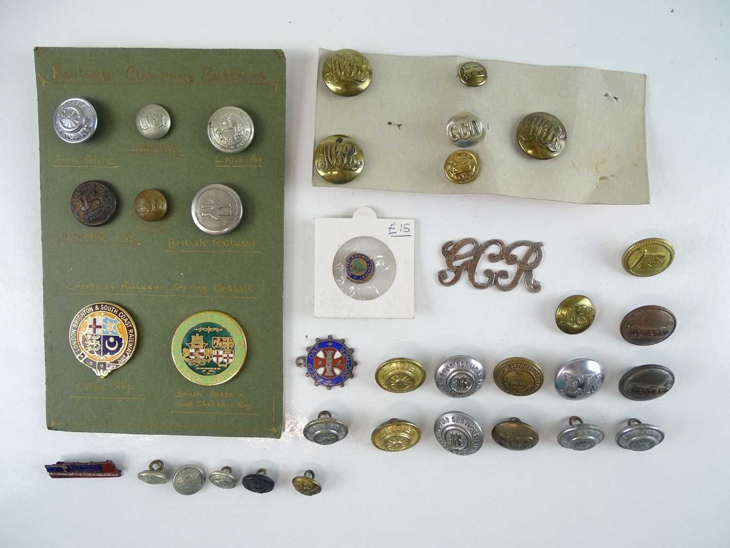 Lot 38 - A mixed group of Railway buttons and service...