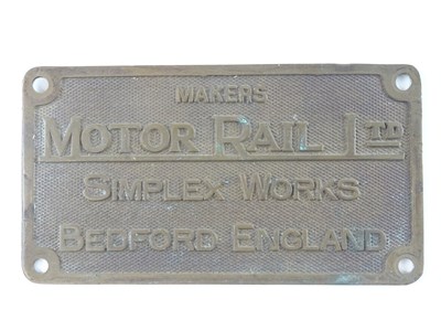 Lot 39 - A group of Railway related brass works plates...