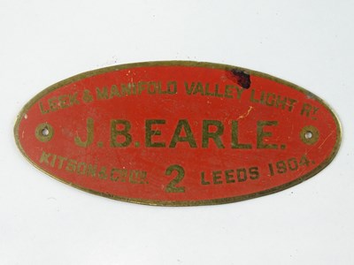 Lot 39 - A group of Railway related brass works plates...