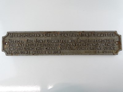Lot 80 - A cast iron Metropolitan and Great Central...