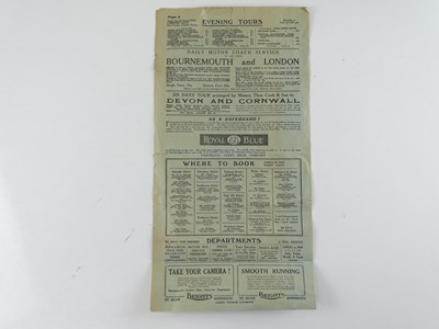 Lot 88 - A four-page Royal Blue Motor Coaches leaflet...