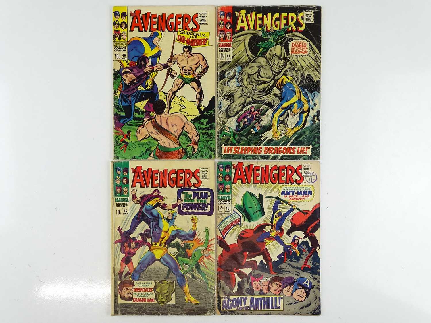 Lot 10 - AVENGERS #40, 41, 42, 46 - (4 in Lot) -...