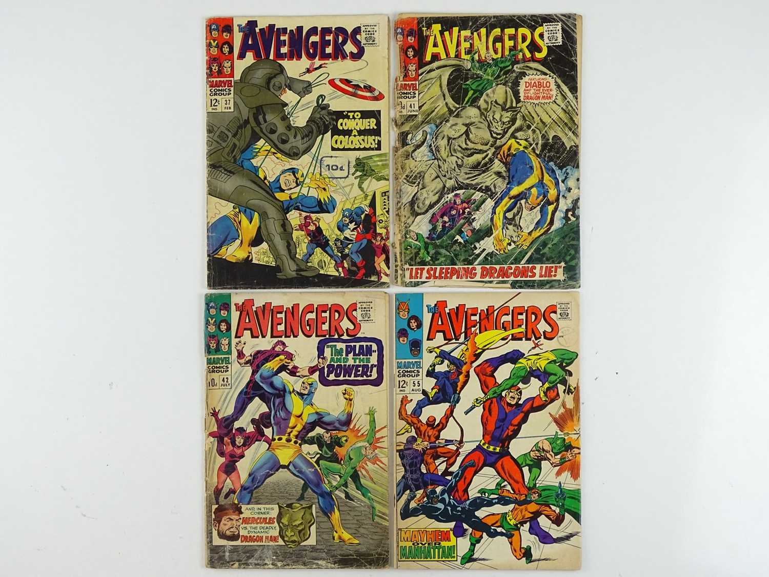 Lot 12 - AVENGERS #37, 41, 42, 55 - (4 in Lot) -...