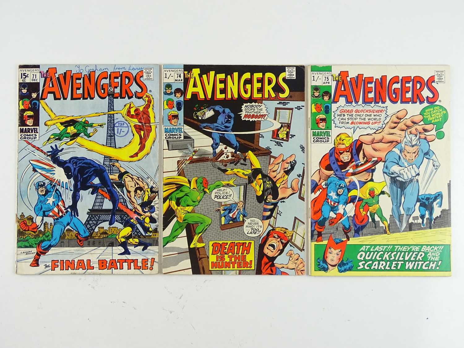 Lot 13 - AVENGERS #71, 74, 75 - (3 in Lot) - (1969/70 -...
